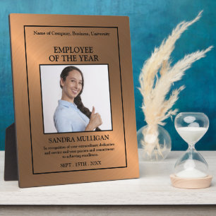 Rose Gold/Personalised Photo - Employee Award Plaque