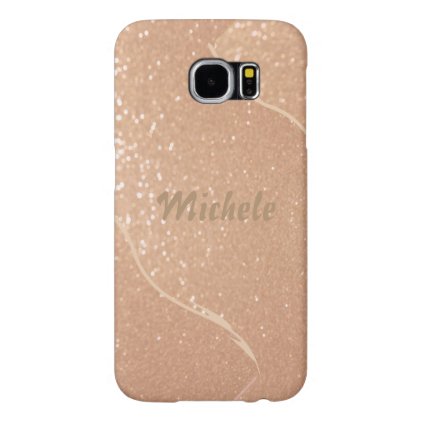 Rose Gold Personalize Waves Samsung Galaxy S6 Case