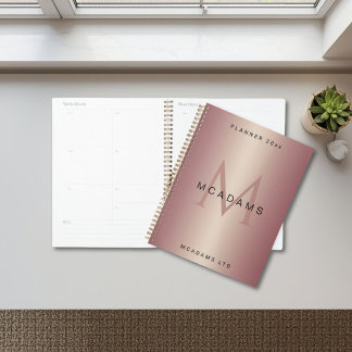 Rose Gold Personalized Business Planner