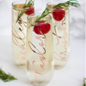 Rose Gold Personalized Champagne Flutes (Front)