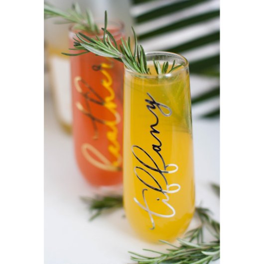 Rose Gold Personalized Champagne Flutes (Front)