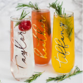 Rose Gold Personalized Champagne Flutes (Front)