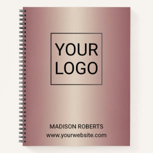 Rose Gold Personalized Logo Business Notebook