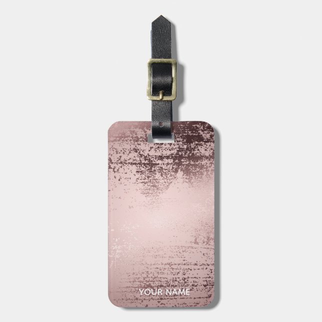 Rose gold Personalized Luxury metallic design Luggage Tag (Front Vertical)