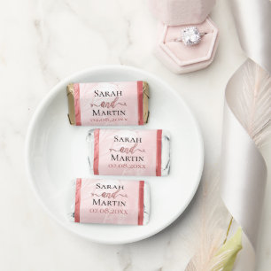 Rose gold personalized names elegant wedding hershey's miniatures