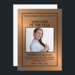 Rose Gold/Personalized Photo - Employee Award Card<br><div class="desc">This Rose Gold - Personalized Photo - Employee Award Card is a perfect way to show your appreciation for an employee.  Easily customizable for Employee of the year... Employee of the month... Celebration of years of service etc</div>