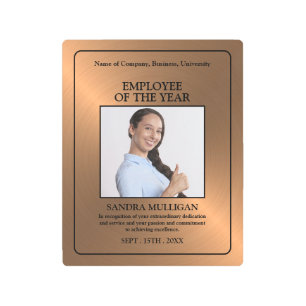 Rose Gold - Personalized Photo - Employee Award Metal Print