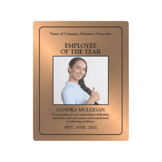 Rose Gold - Personalized Photo - Employee Award Metal Print