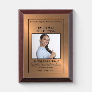 Rose Gold - Personalized Photo - Employee Wooden Award Plaque