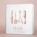 Rose Gold Personalized Salon Hair Stylist 3 Ring Binder<br><div class="desc">This design was created though digital art. It may be personalized in the area provide or customizing by choosing the click to customize further option and changing the name, initials or words. You may also change the text color and style or delete the text for an image only design. Contact...</div>
