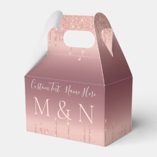 Rose Gold Personalized Wedding Favor or Gift Boxes
