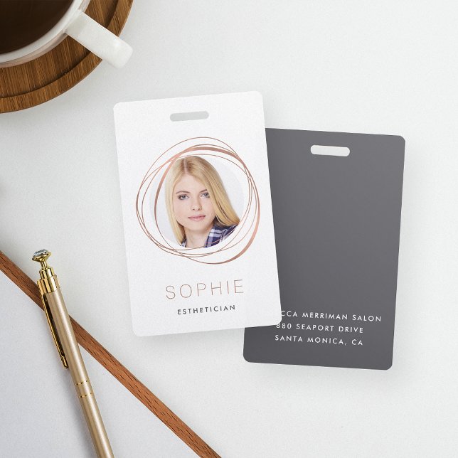 Rose Gold Photo & Name Badge (Creator Uploaded)