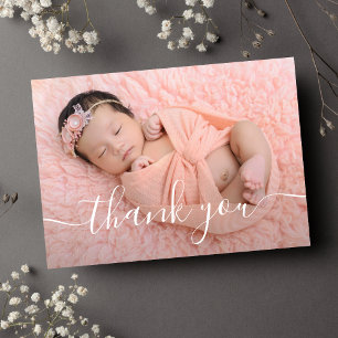 Rose Gold Photo Thank You Baby Shower Baby Gift Card