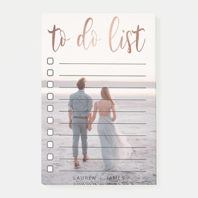 Rose Gold Photo | To-do list Post-It Notes (Front)