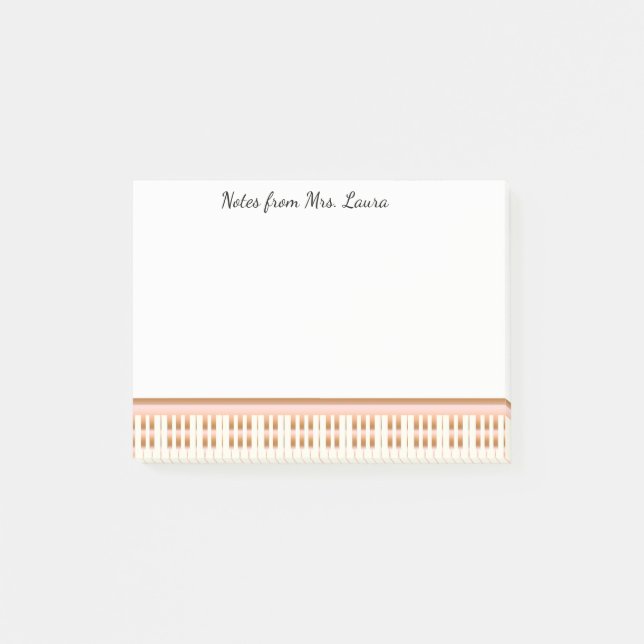 Rose Gold Piano Keyboard Music for Pianist Post-it Notes (Front)