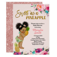 Rose Gold Pineapple Baby Shower Invitation