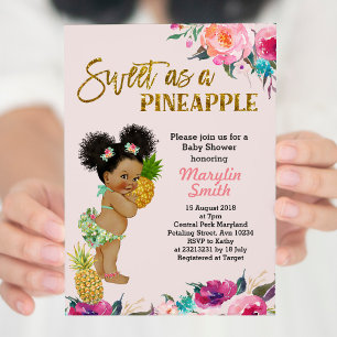 Rose Gold Pineapple Baby Shower Invitation