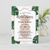 Rose Gold Pineapple Bridal Shower Trendy Marble Invitation (Standing Front)