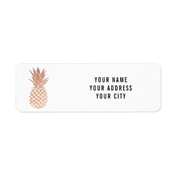 Rose Gold Pineapple Label by paesaggi at Zazzle