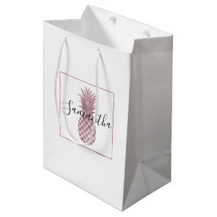 Rose Gold Pineapple Medium Gift Bag