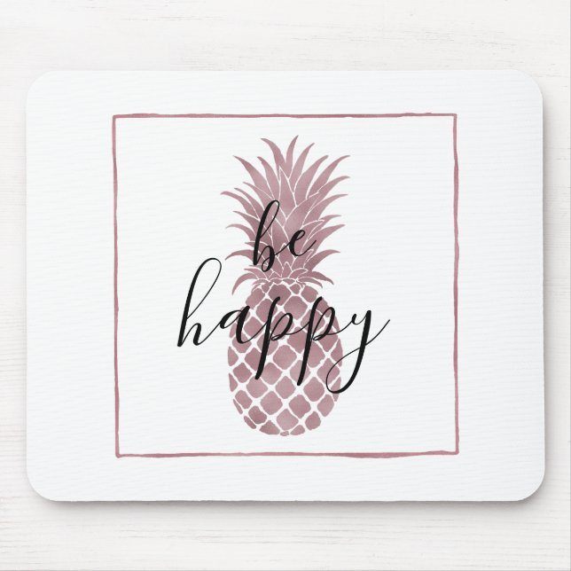 Rose Gold Pineapple Mouse Pad (Front)