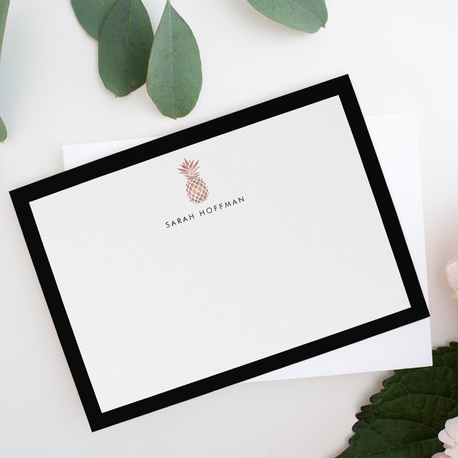 Rose Gold Pineapple | Personalized Stationery Card (Creator Uploaded)