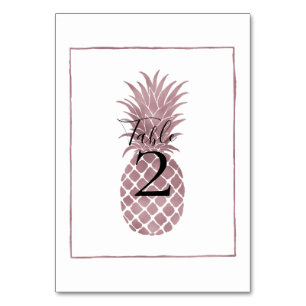 Rose Gold Pineapple Table Number