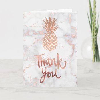 Rose Gold Pineapple Thank You On Marble by paesaggi at Zazzle