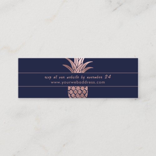 Rose Gold Pineapple Wedding Website RSVP Cards