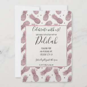 Rose Gold Pineapples Invitation