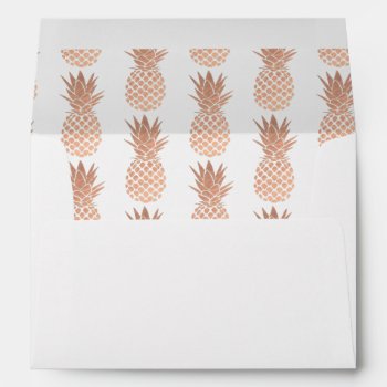 Rose Gold Pineapples Pattern Envelope by paesaggi at Zazzle