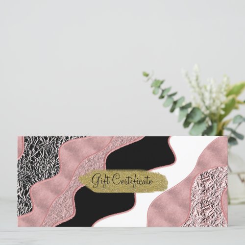 Rose Gold Pink Abstract Wave Modern Glam Trendy Invitation