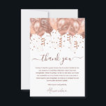 Rose Gold Pink Balloons 21st Birthday Party Thank You Card<br><div class="desc">Get ready to unleash some laughter and gratitude with our Sixtieth Birthday Party Blush Pink and Rose Gold Balloons and Confetti Thank You Cards. These cards are the perfect blend of sophistication and humor, ensuring your thank yous are as memorable as your milestone celebration. The blush pink and rose gold...</div>