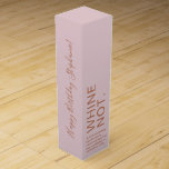 Rose Gold Pink Birthday Funny Custom Name Wine Box<br><div class="desc">Funny pink rose custom personalized wine bottle box for a wine birthday gift of rosé or prosecco or champagne reads "2000-something blend of grapes as smashed as we're about to be!" is perfect for your wino drinking buddy and bestie bevy drinkers. Change the background color and fonts by clicking 'customize...</div>
