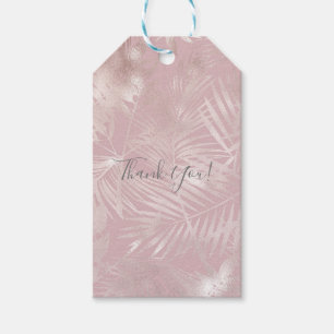 Rose Gold Pink Botanical Tropical Palm Tree Leaves Gift Tags