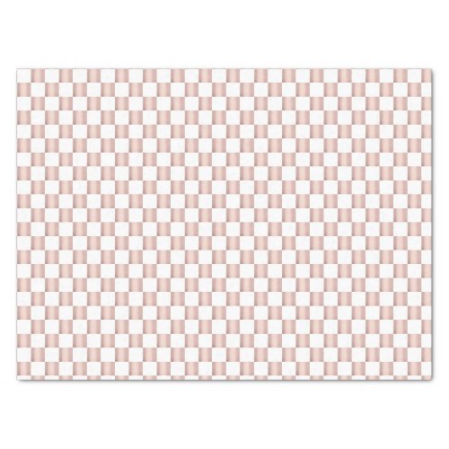 Rose Gold Pink Checkerboard Pattern Tissue Paper