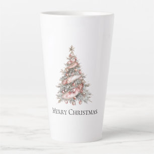 Rose Gold Pink Christmas Tree Latte Mug