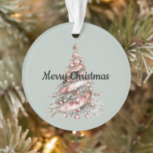 Rose Gold Pink Christmas Tree Ornament