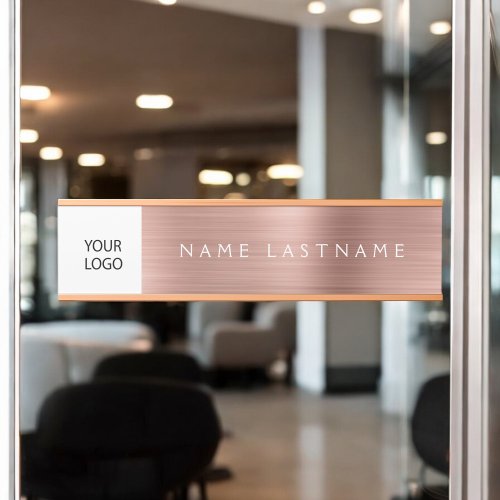 Rose Gold Pink Custom Logo Executive Professional Door Sign