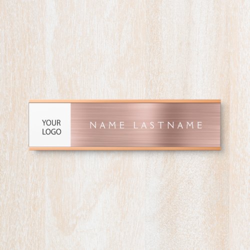 Rose Gold Pink Custom Logo Executive Professional Door Sign