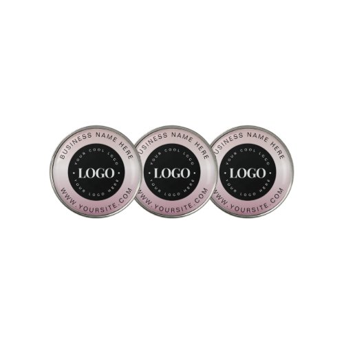 Rose Gold Pink Custom Logo  Text Business Branded Golf Ball Marker