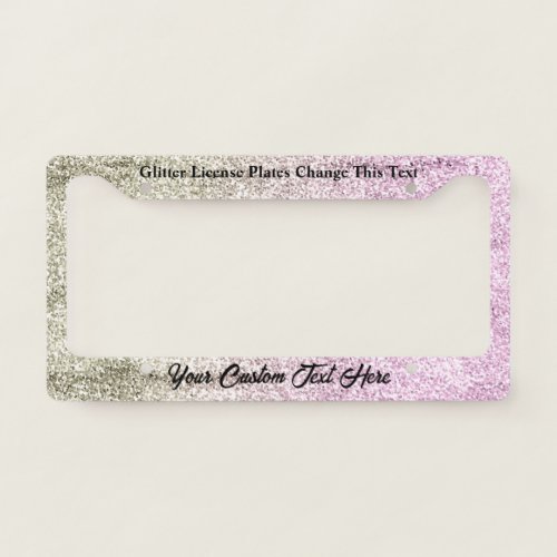 Rose Gold Pink Elegant Sparkle Bling License Plate Frame