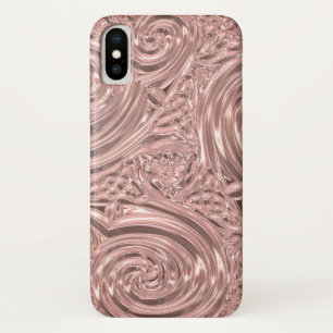 Rose gold pink elegant victorian art nouveau iPhone x case