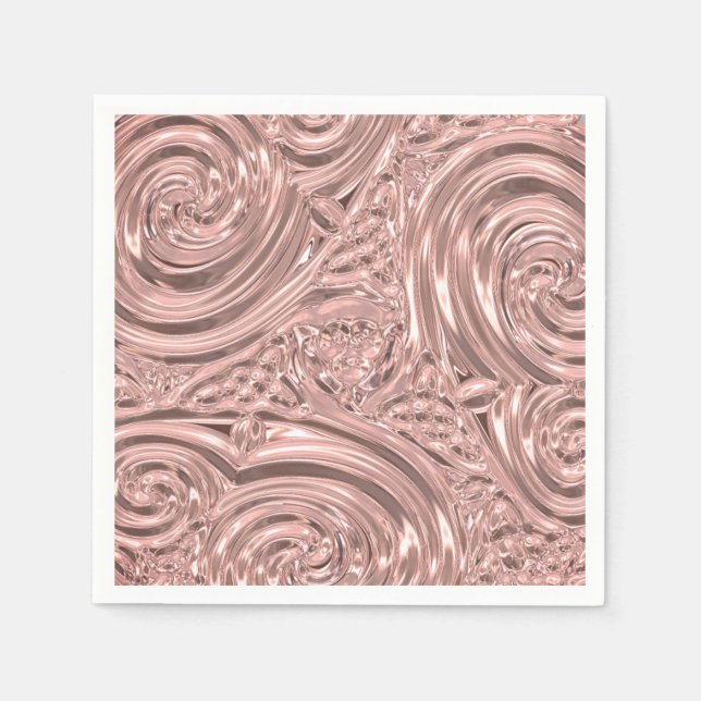 Rose gold pink elegant victorian napkins (Front)