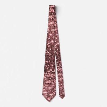 Rose Gold Pink Faux Glitter Sparkle Pattern Neck Tie by its_sparkle_motion at Zazzle