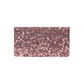 Rose Gold Pink Faux Glitter Sparkle Print Checkbook Cover (Front)