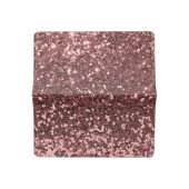 Rose Gold Pink Faux Glitter Sparkle Print Checkbook Cover (Open)