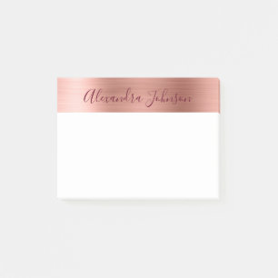 Rose Gold Pink Foil Burgundy Professional Business Post-it Notes