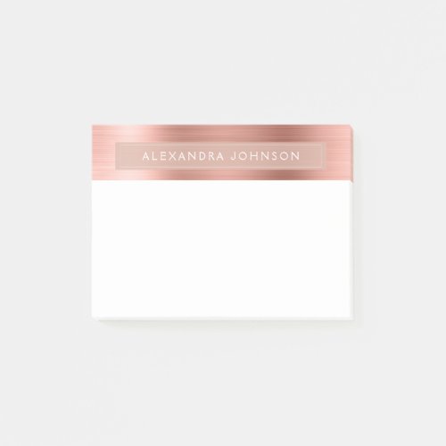 Rose Gold _ Pink Foil Professional Business Post_it Notes