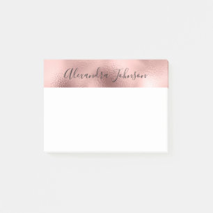 Rose Gold - Pink Foil Professional Business Post-it Notes